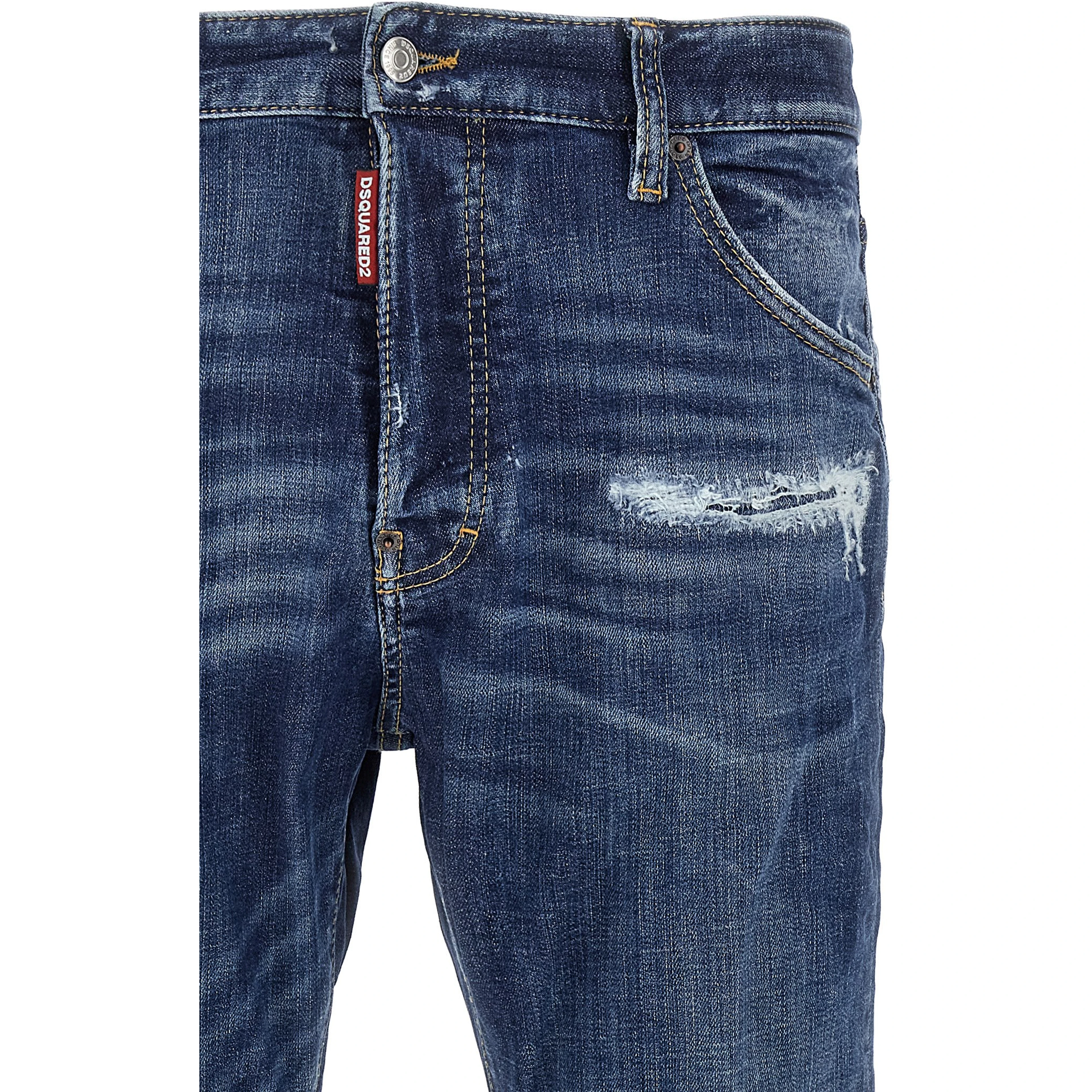 Blue Cotton Slim Fit Jeans