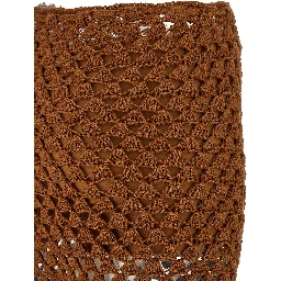 Brown Cotton Flared Pants
