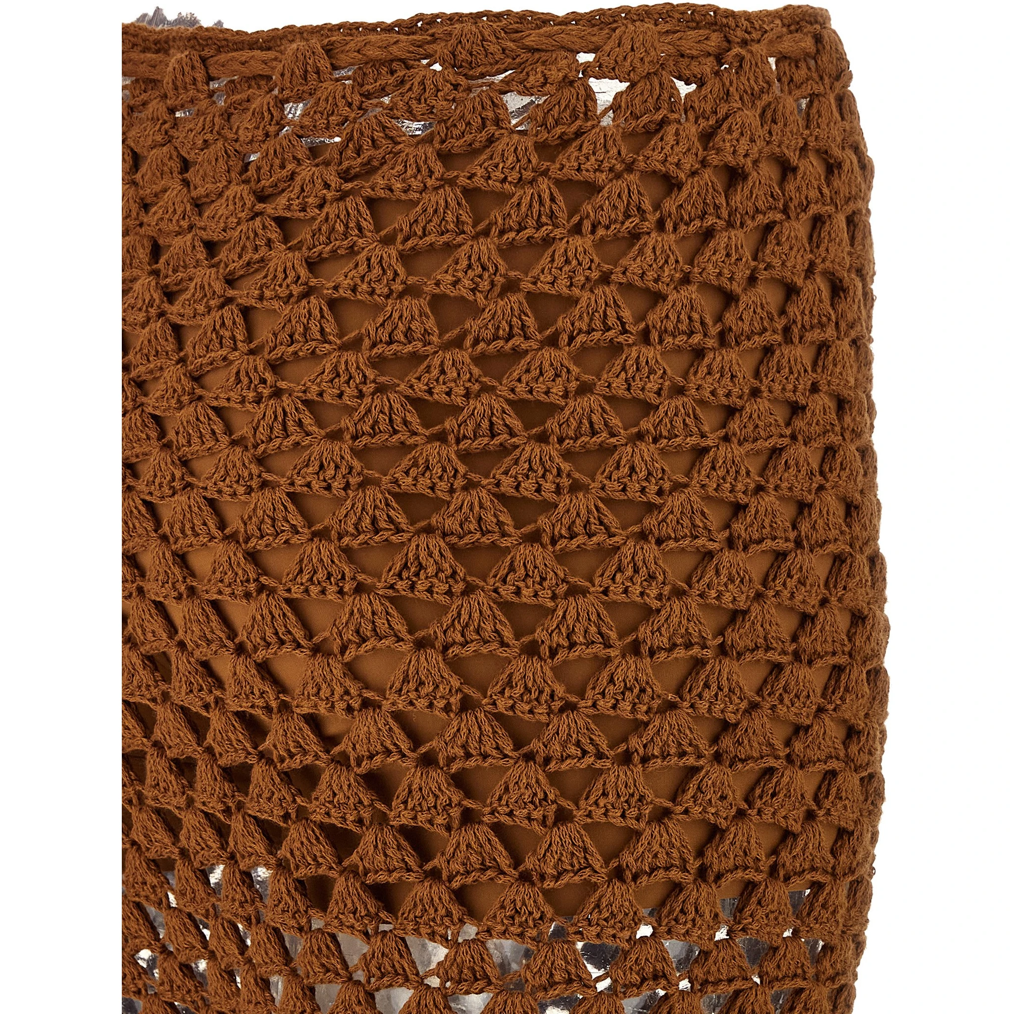 Brown Cotton Flared Pants
