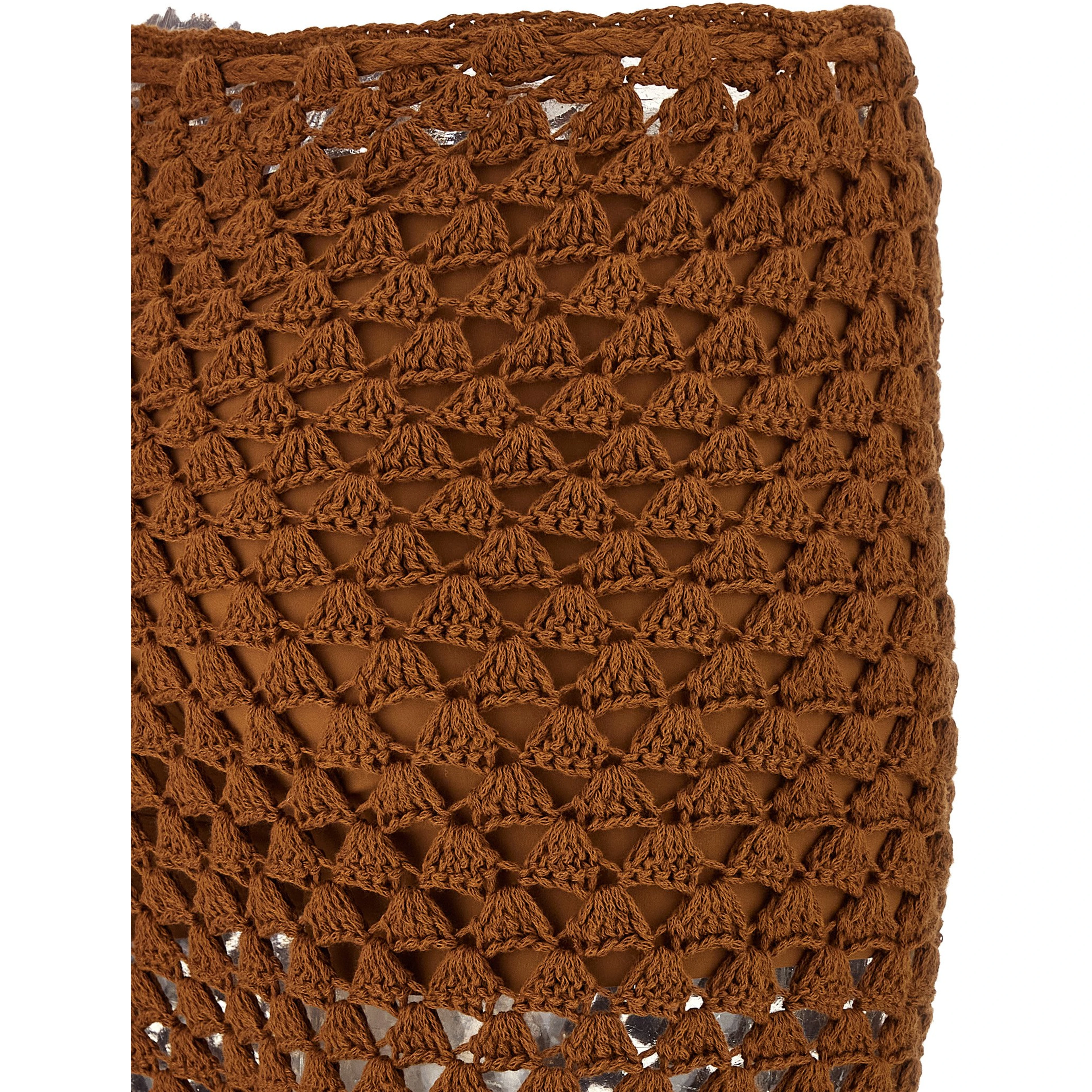 Brown Cotton Flared Pants