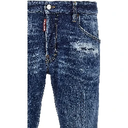 Blue Cotton Skinny Jeans