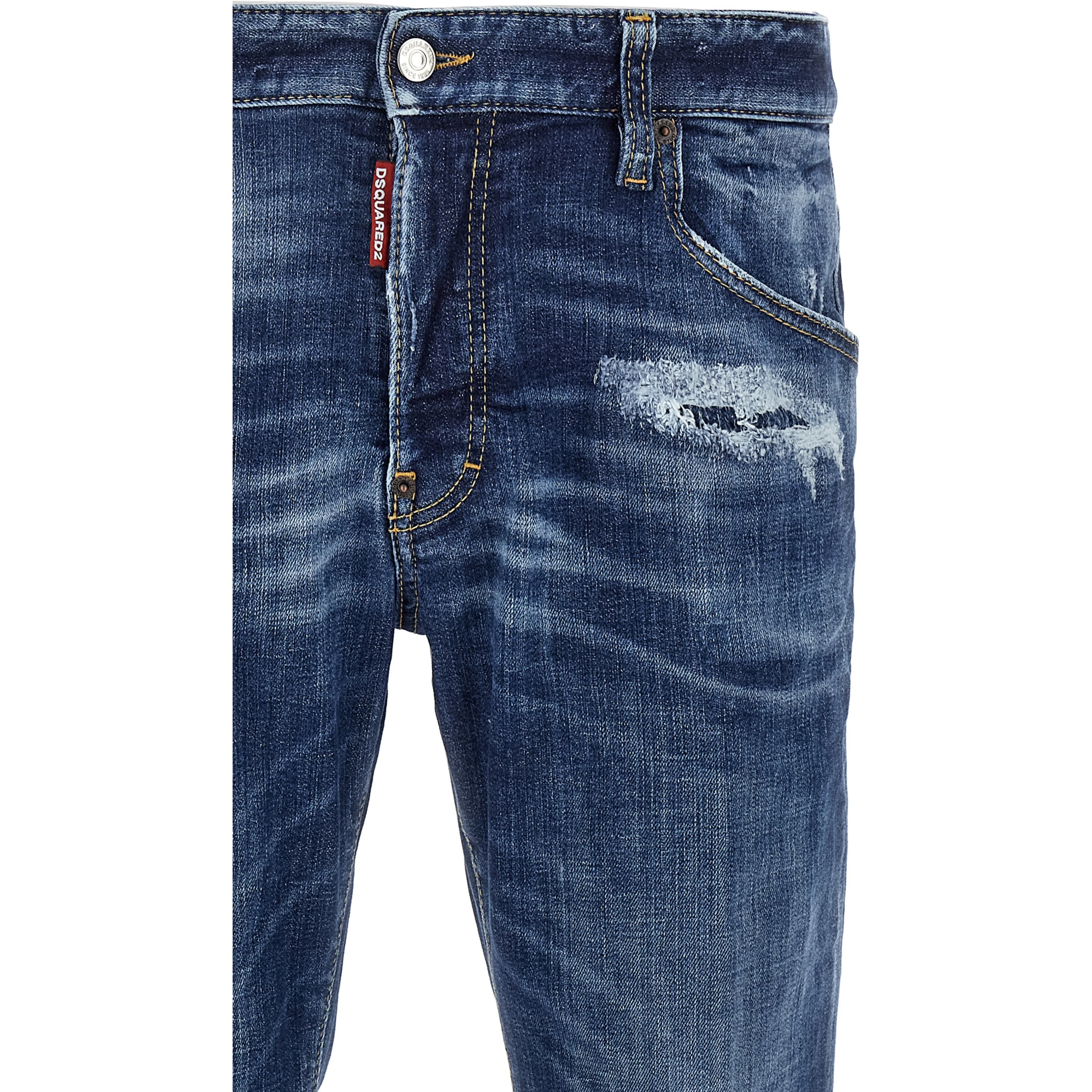 Blue Cotton Skinny Jeans