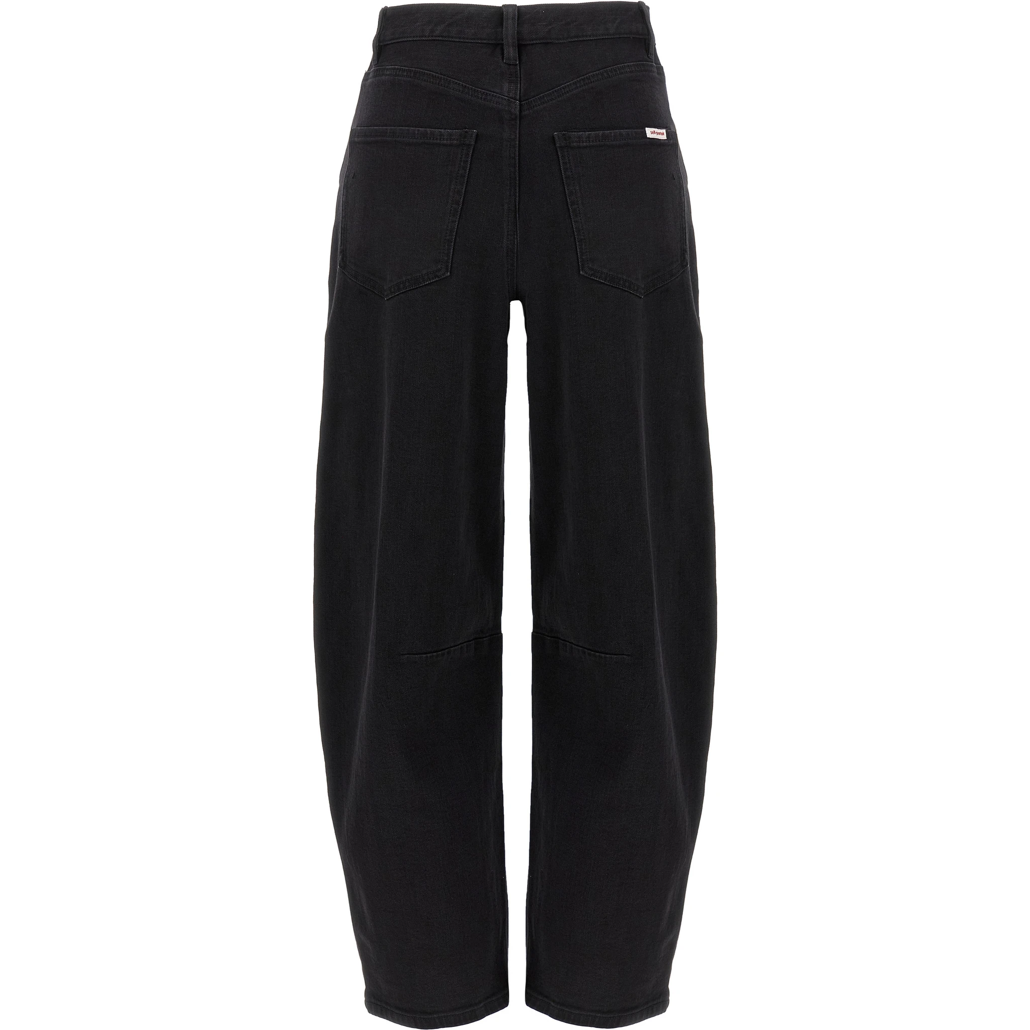 Black Cotton High-Waisted Jean