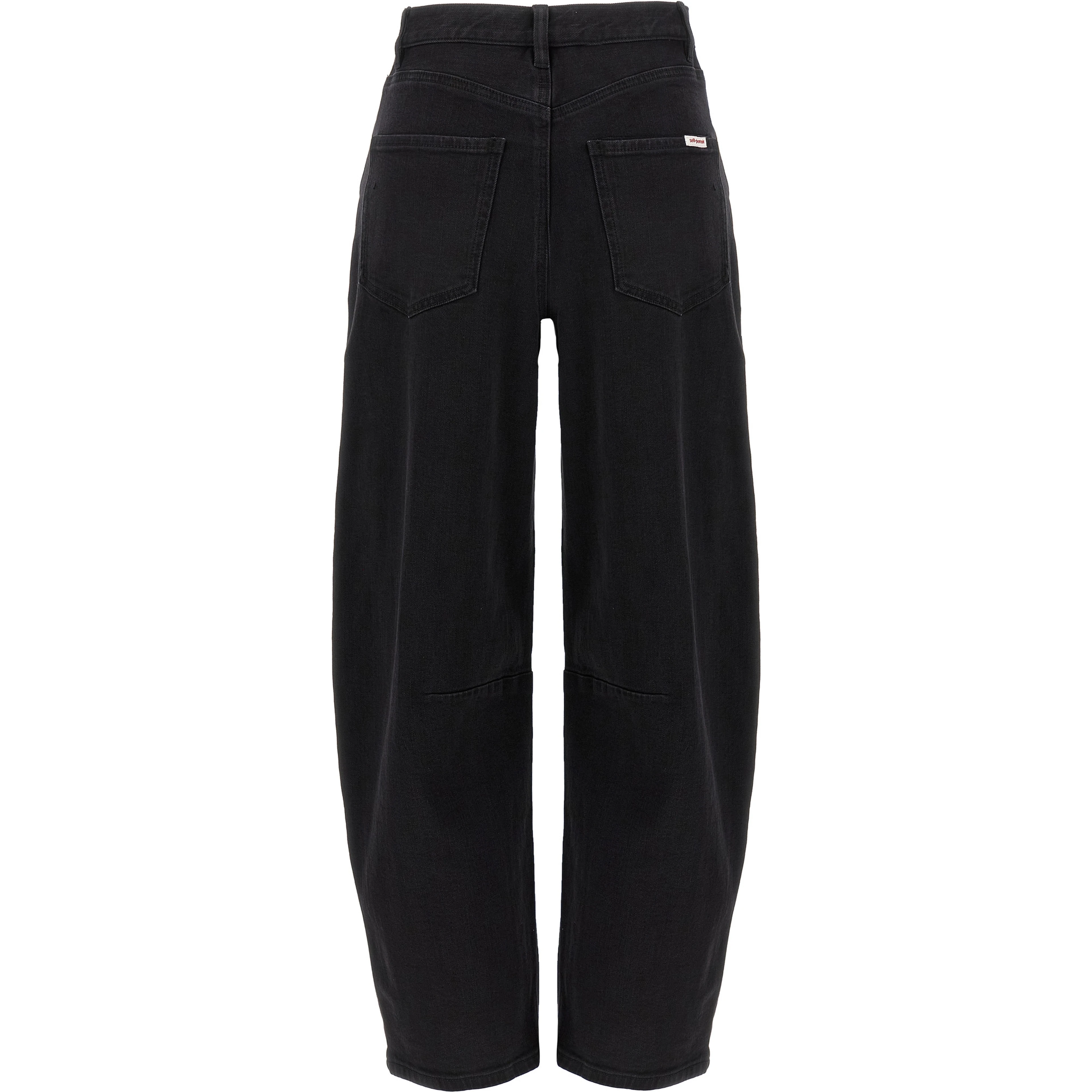 Black Cotton High-Waisted Jean