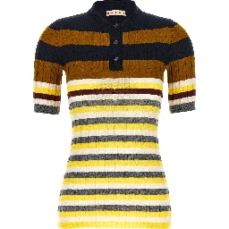 Multicolor Virgin Wool Polo Shirt