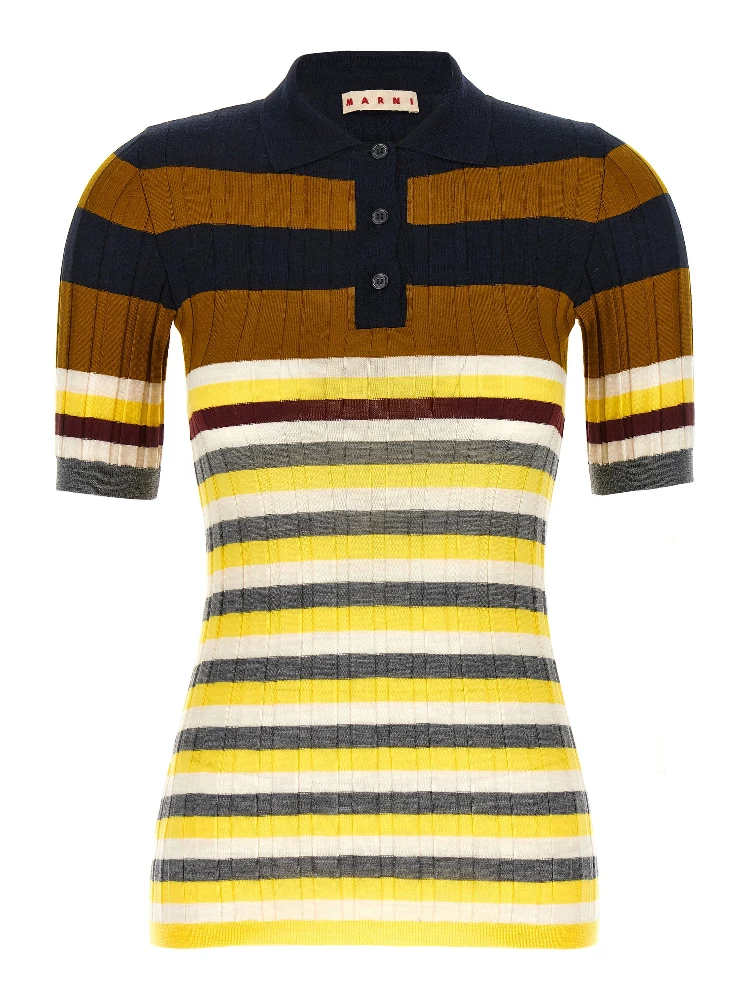 Multicolor Virgin Wool Polo Shirt