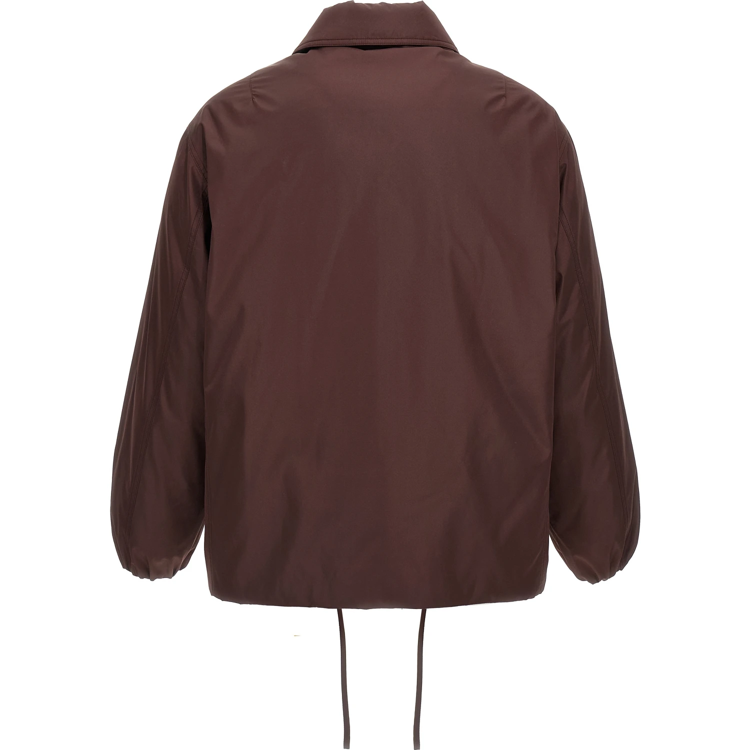 Brown Polyester Full-Length Jacket