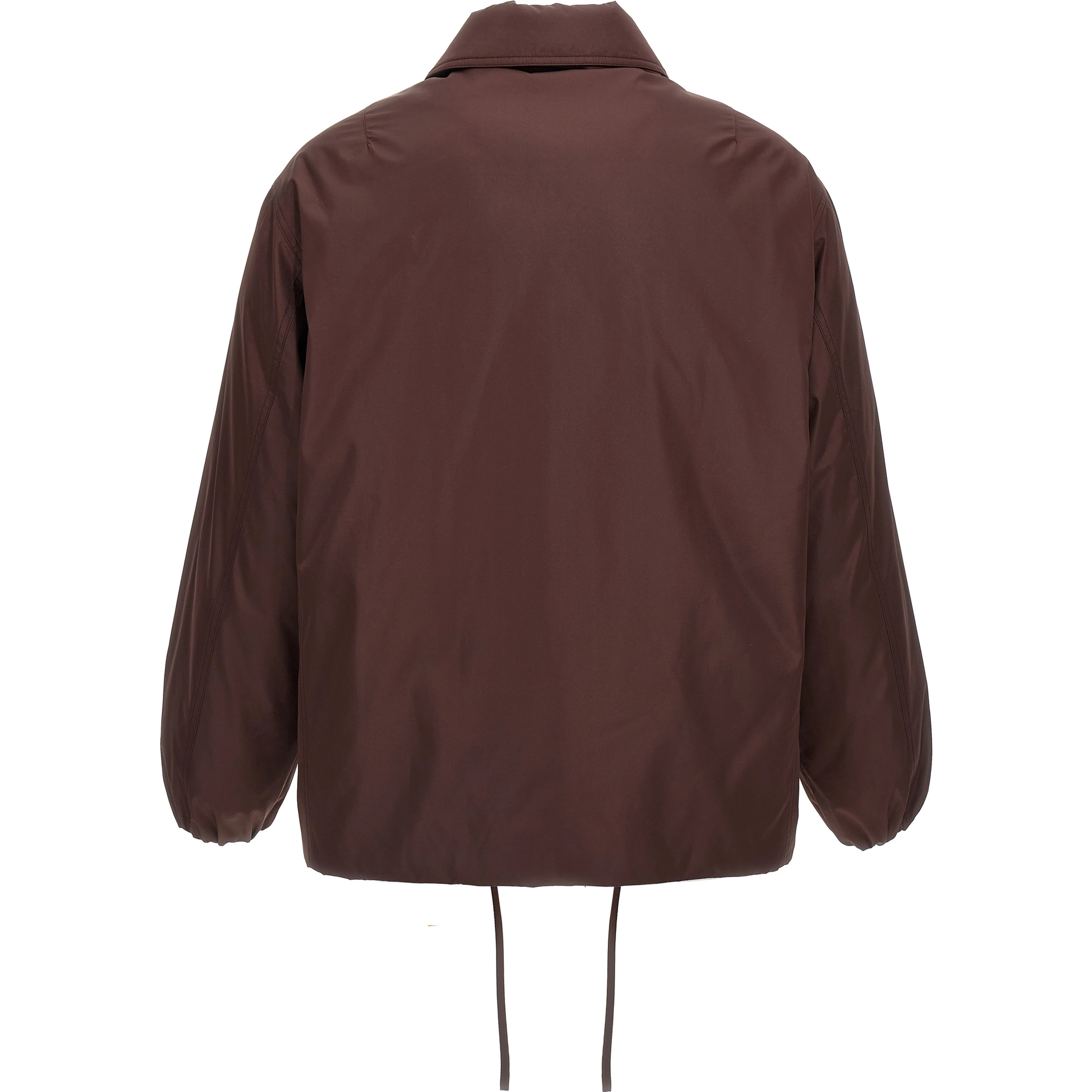 Brown Polyester Full-Length Jacket