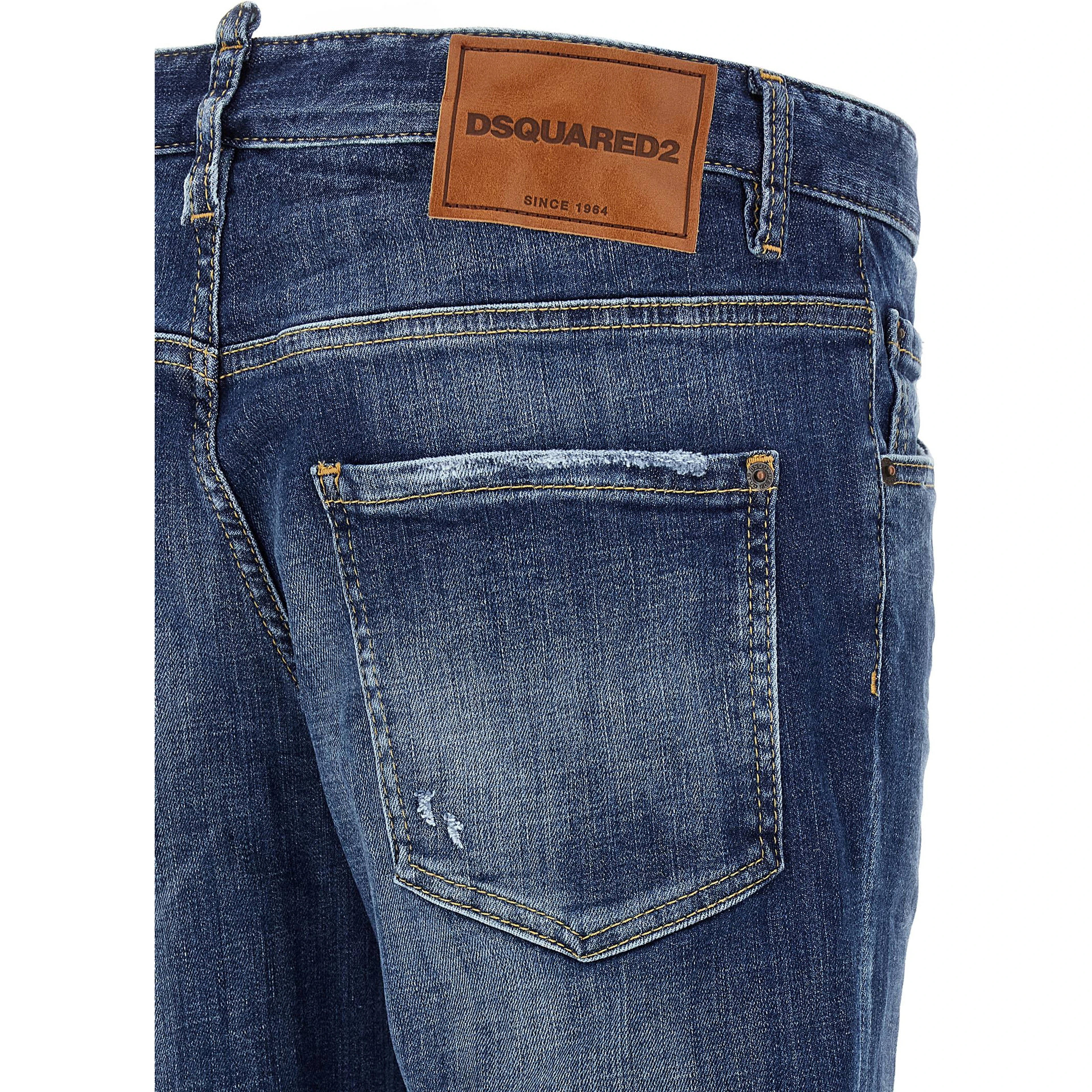 Blue Cotton Skinny Jeans