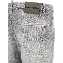 Gray Cotton Straight-Leg Jeans