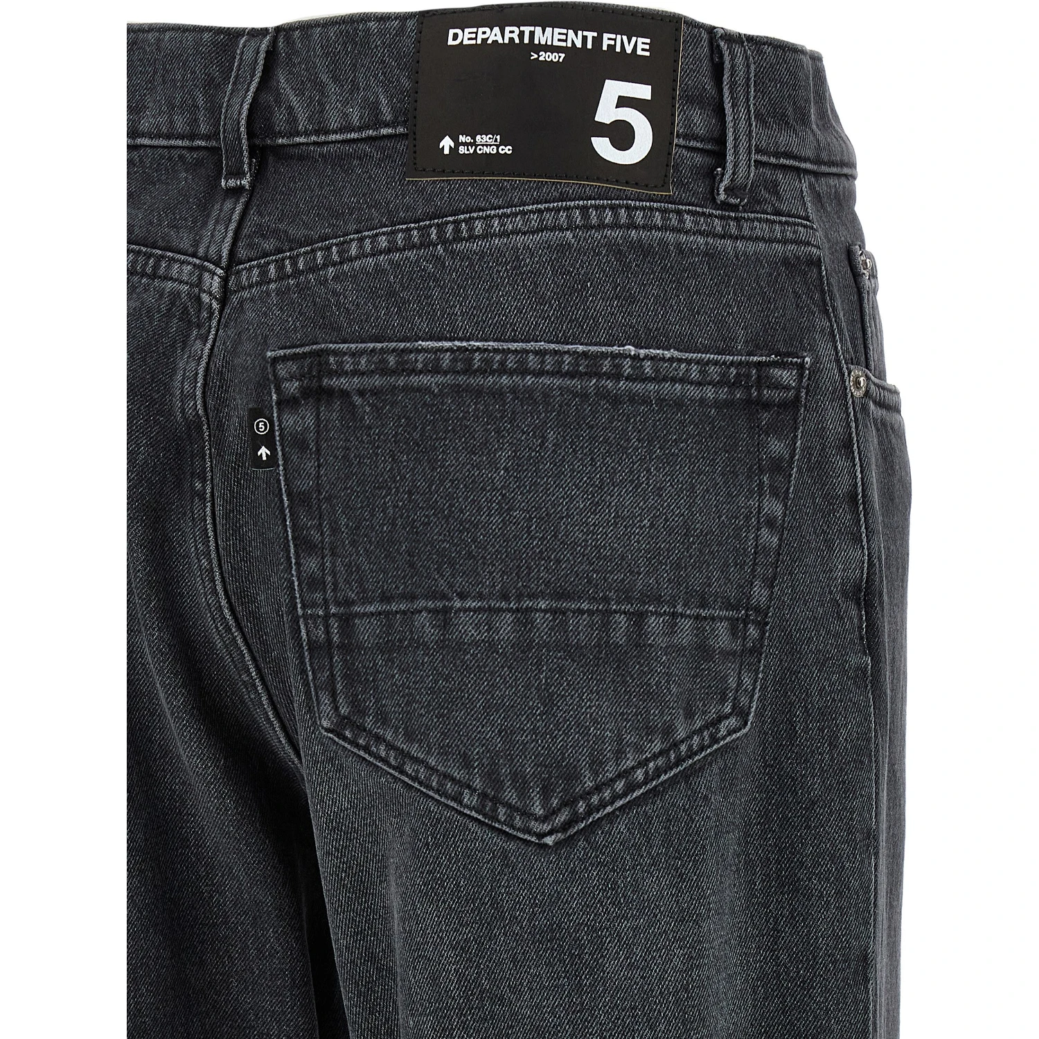 Gray Cotton Straight-Leg Jeans