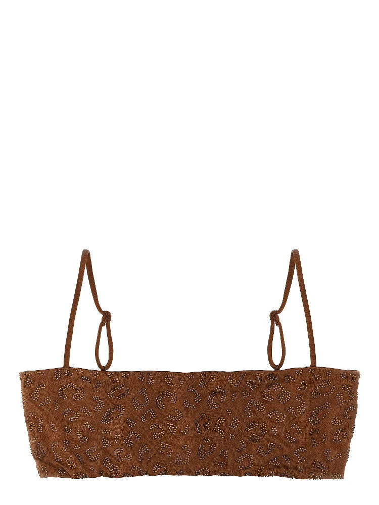 Brown Polyester Bikini