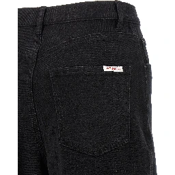 Black Cotton High-Waisted Jean