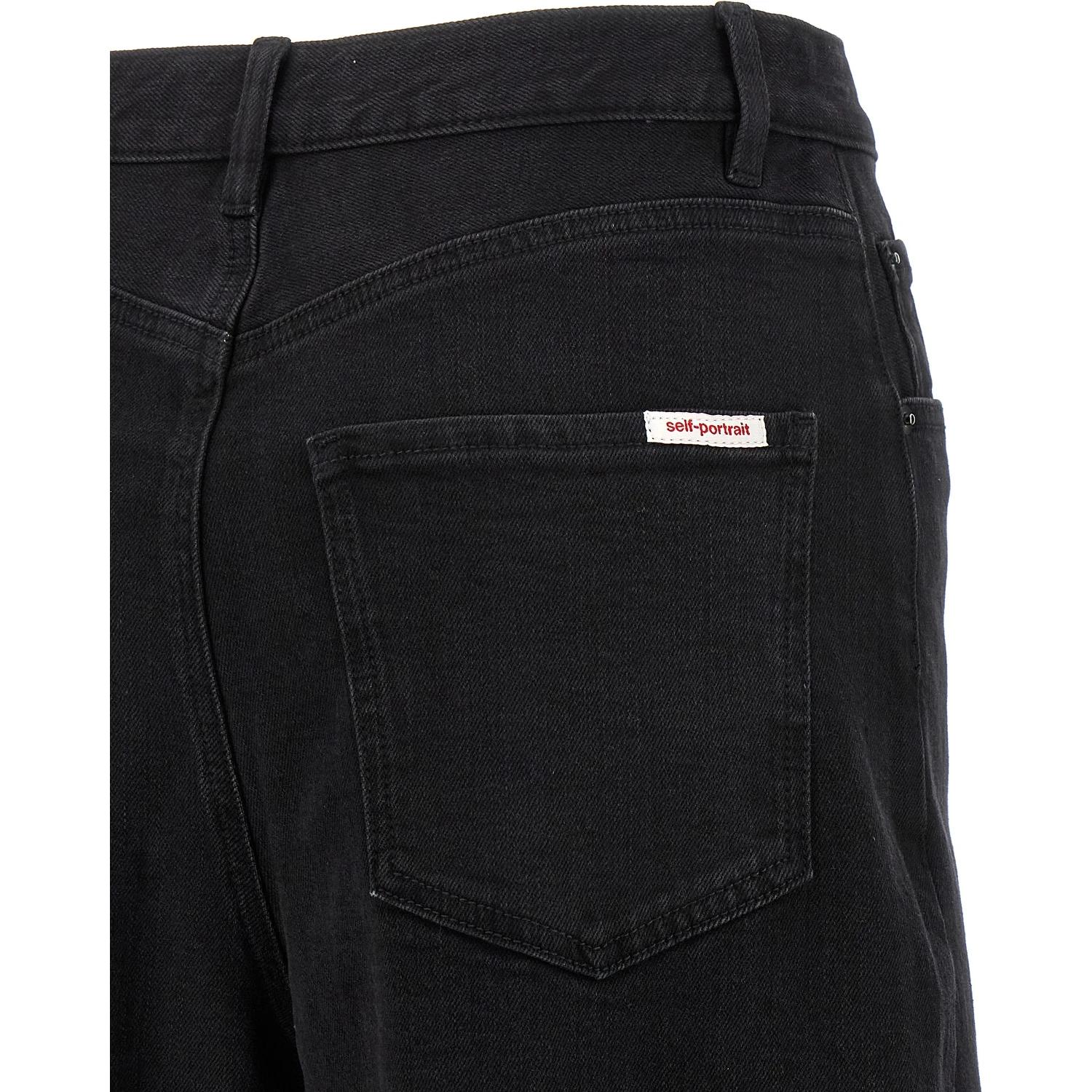 Black Cotton High-Waisted Jean