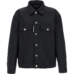 Black Polyester Full-Length Jacket