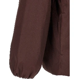 Brown Polyester Full-Length Jacket