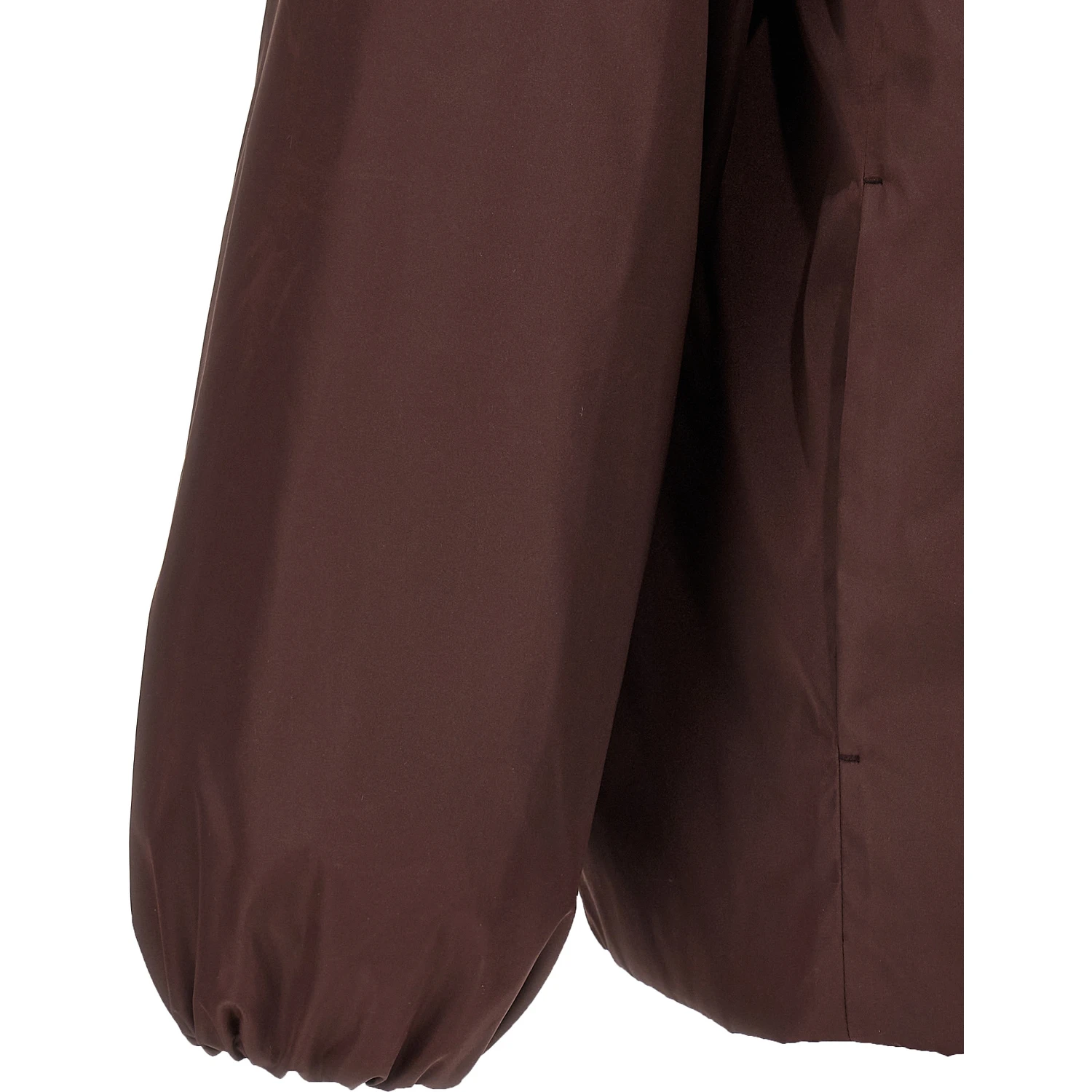 Brown Polyester Full-Length Jacket