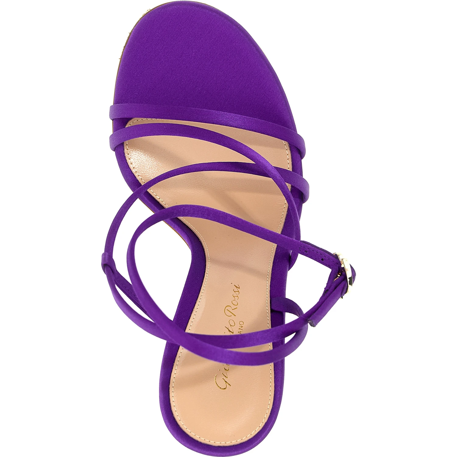 Purple Fabric Stiletto Heel Sandals