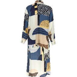 Multicolor Silk Midi Dress