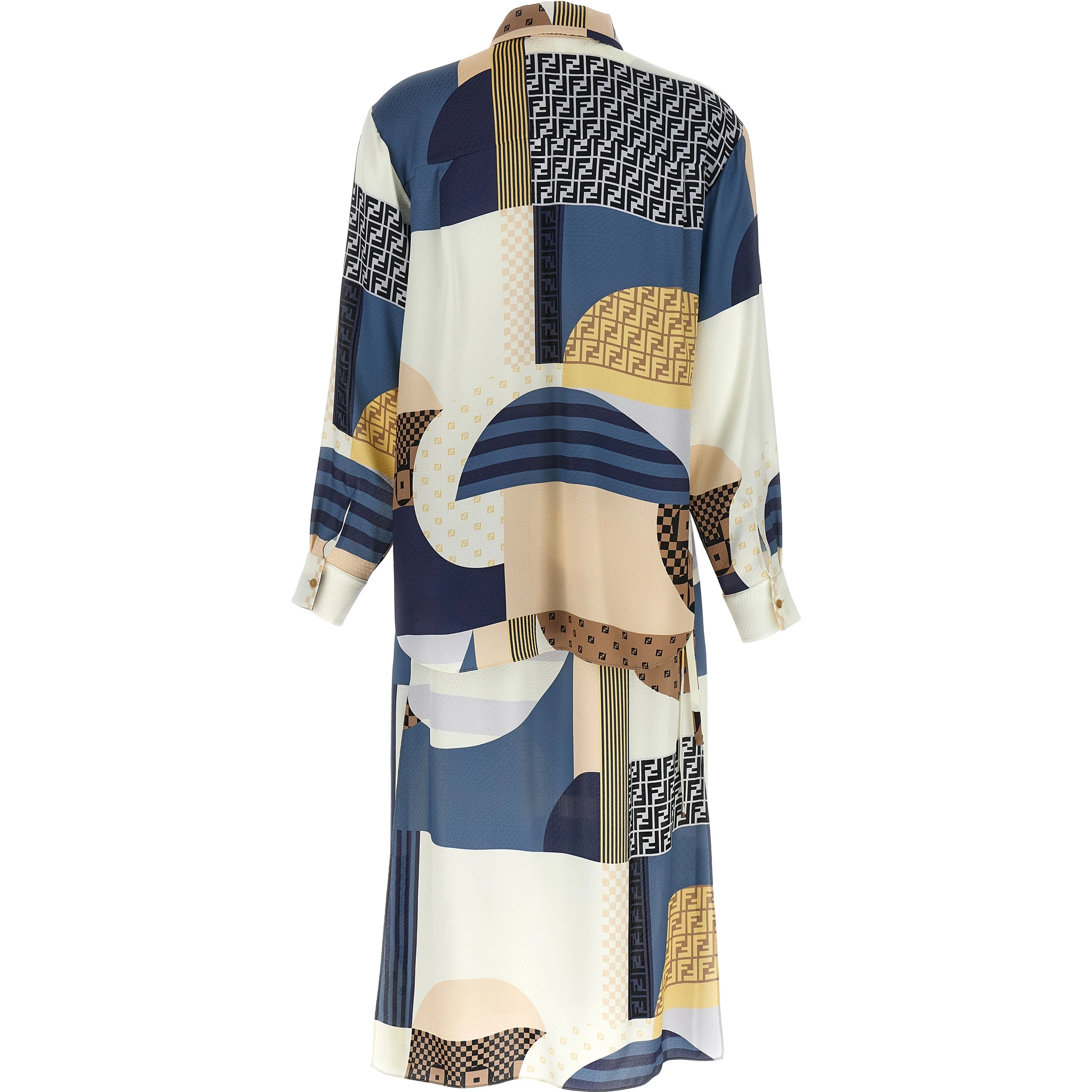 Multicolor Silk Midi Dress