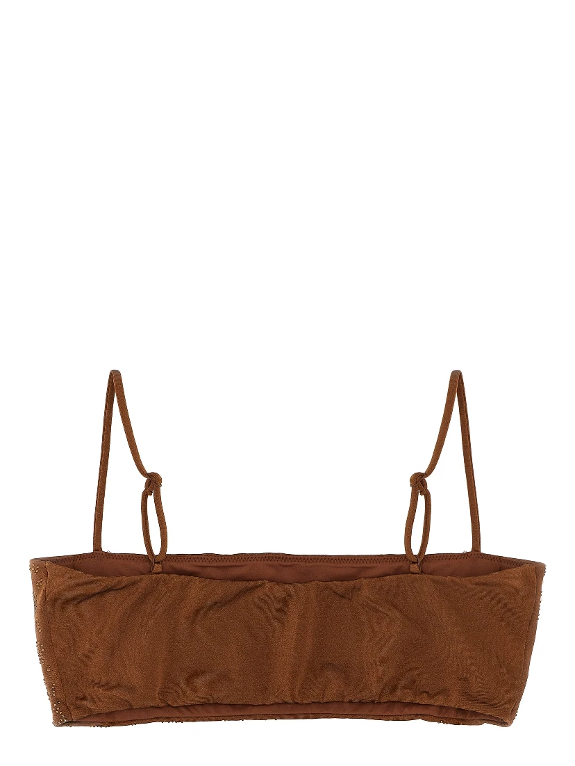 Brown Polyester Bikini
