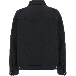 Black Polyester Full-Length Jacket