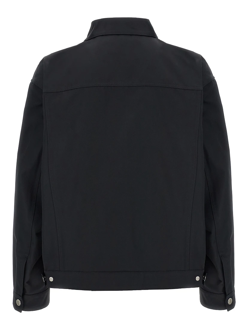 Black Polyester Full-Length Jacket