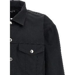 Black Polyester Full-Length Jacket