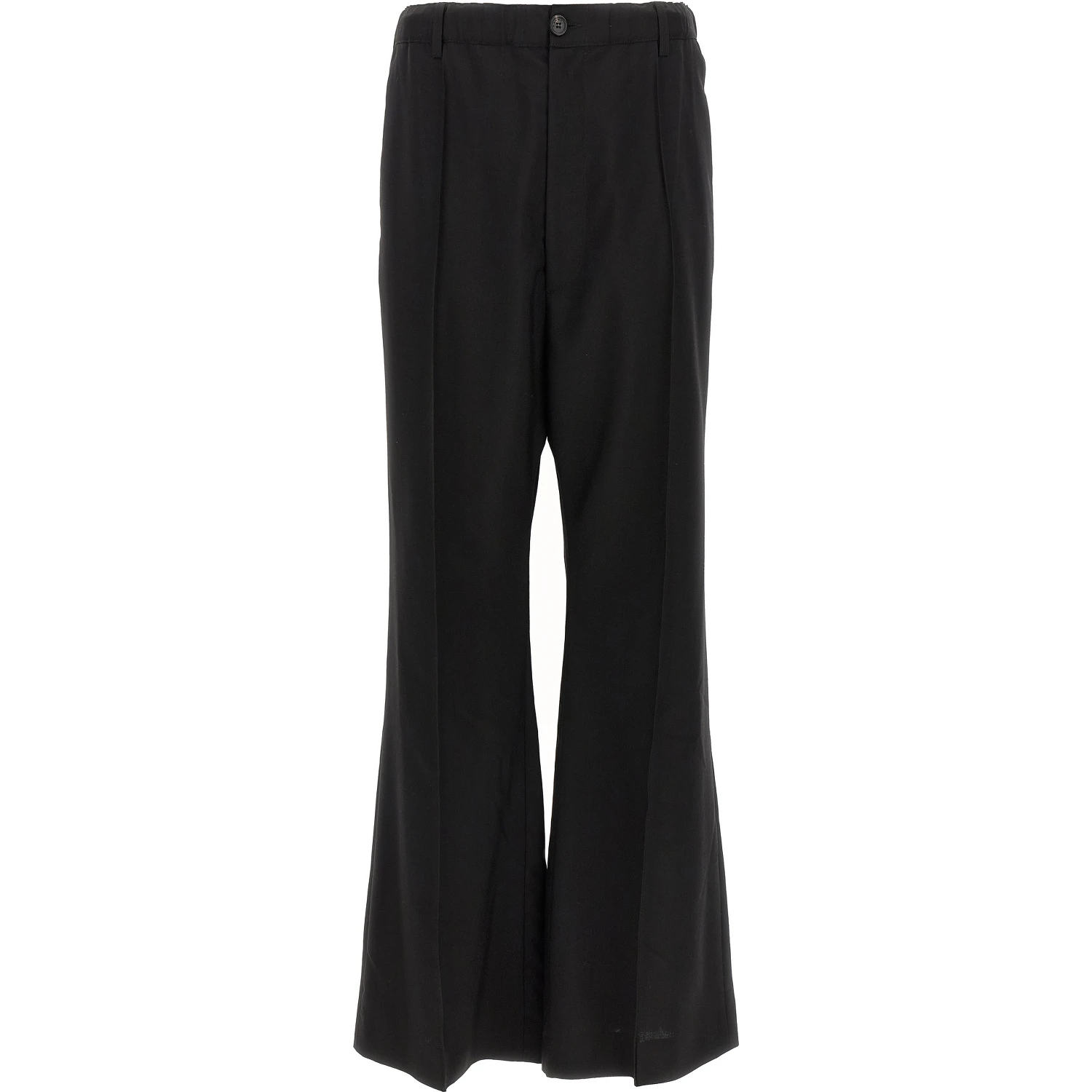 Black Virgin Wool Casual Pants