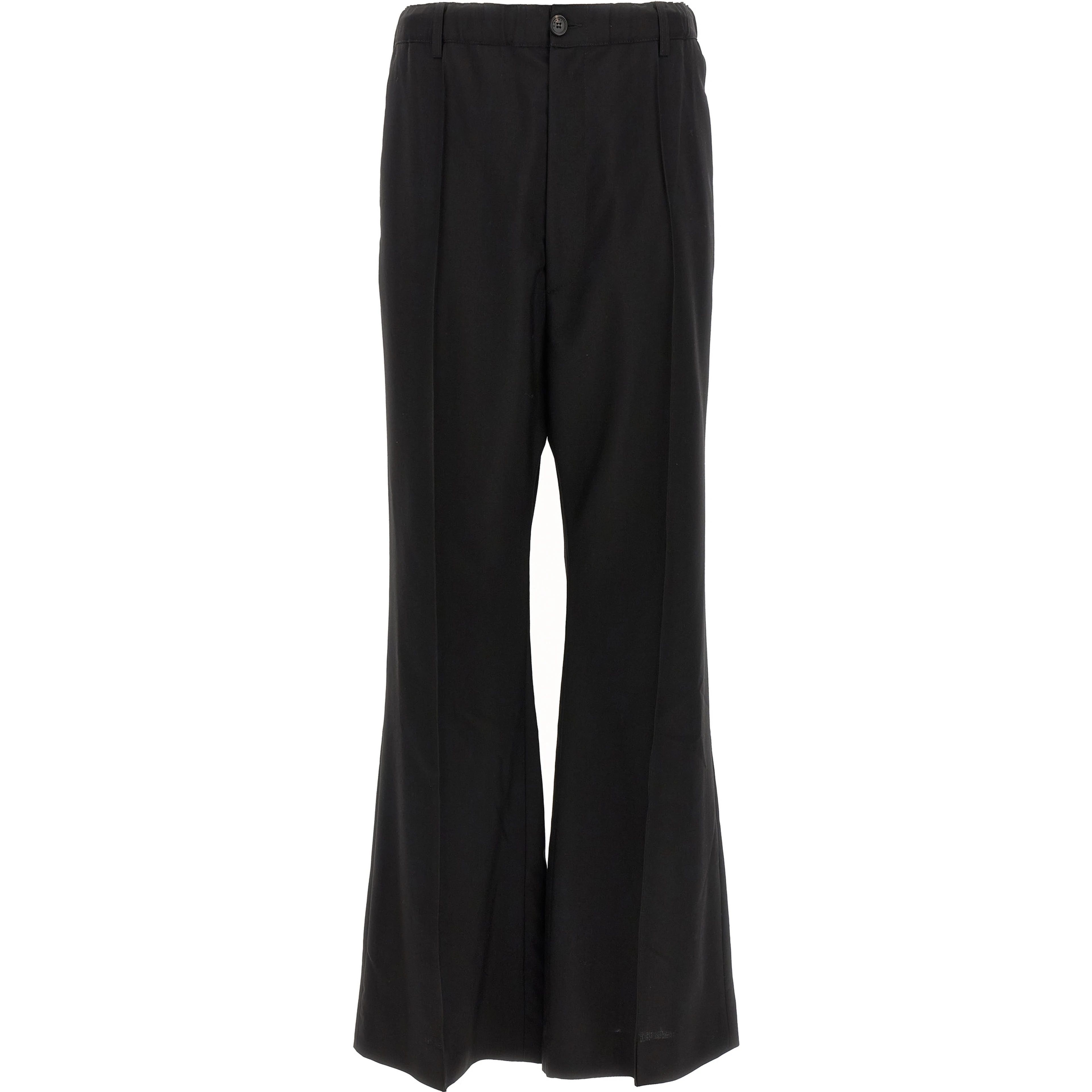 Black Virgin Wool Casual Pants