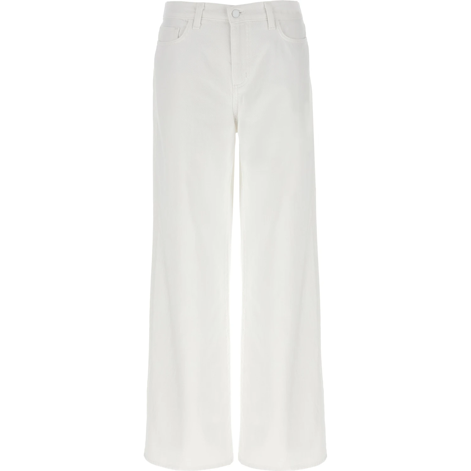 White Cotton High-Waisted Jean