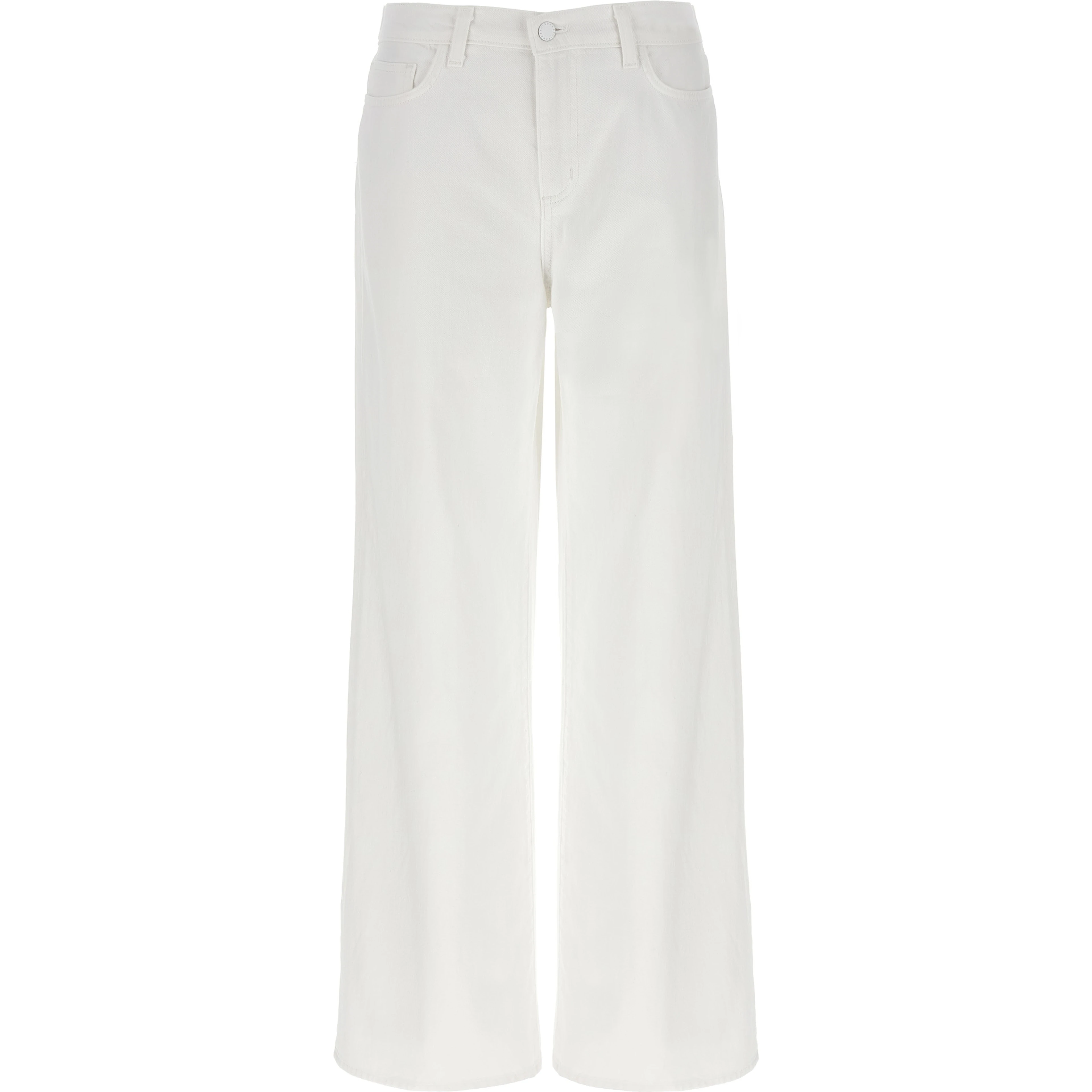 White Cotton High-Waisted Jean