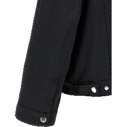 Black Polyester Full-Length Jacket