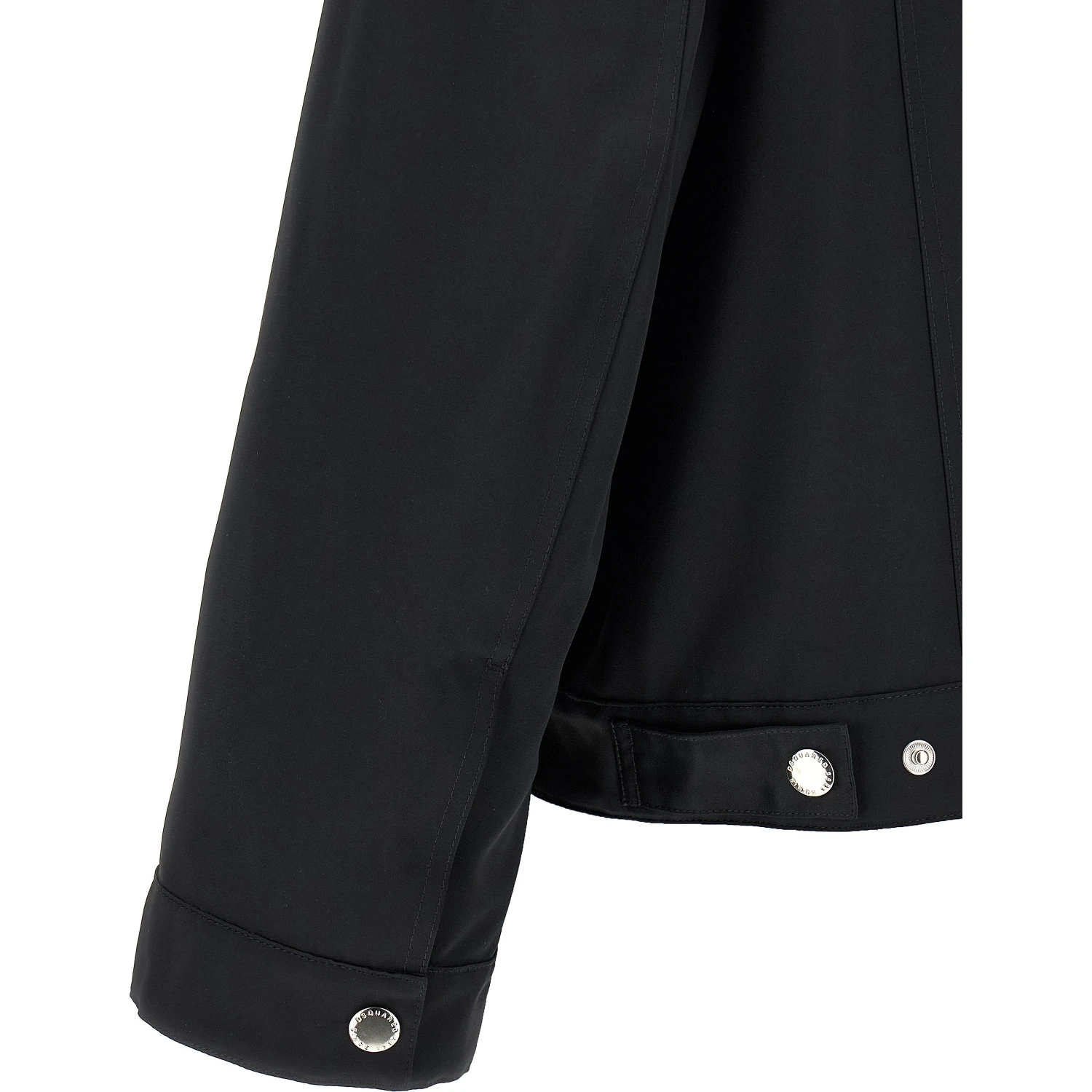 Black Polyester Full-Length Jacket