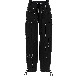 Black Viscose Casual Pants
