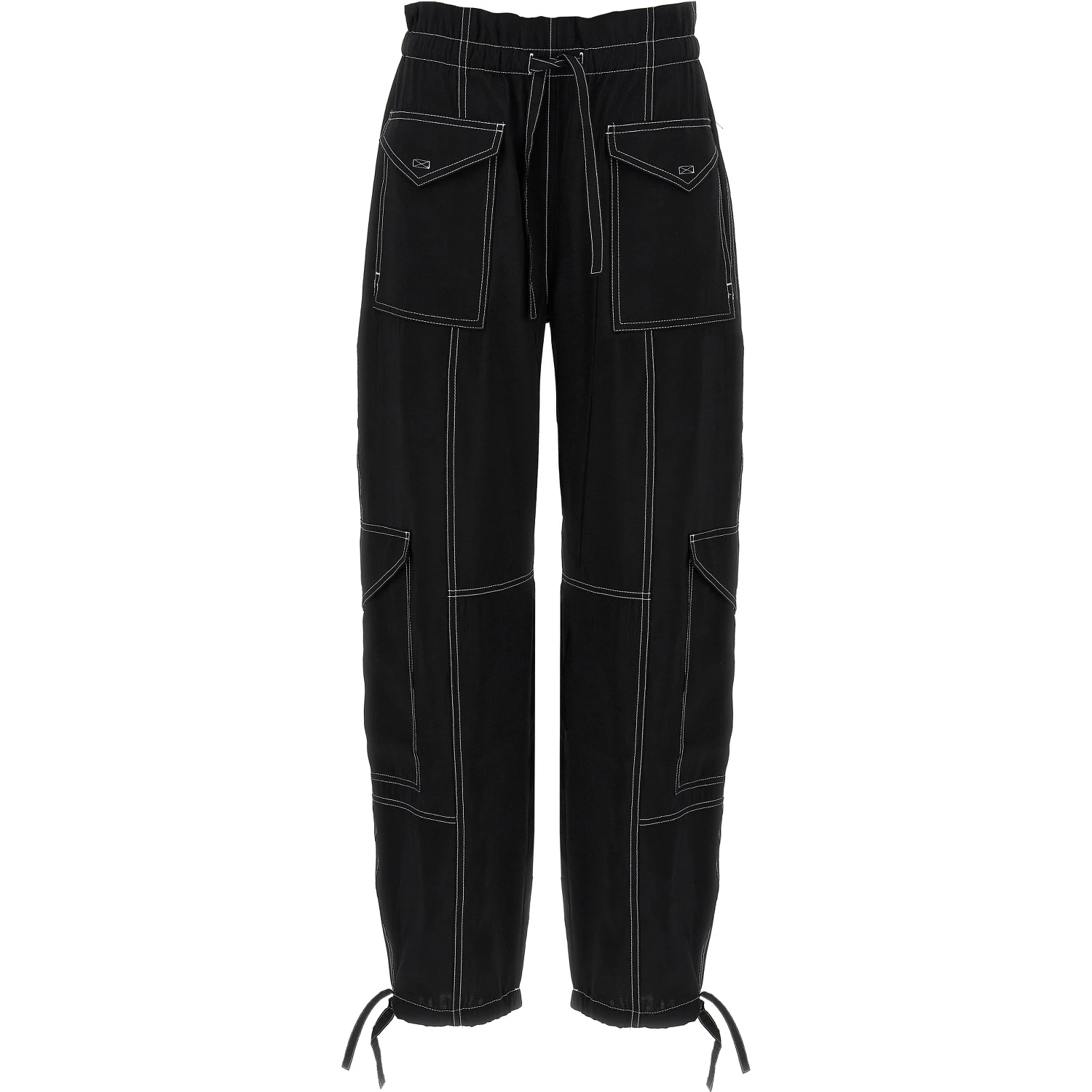 Black Viscose Casual Pants