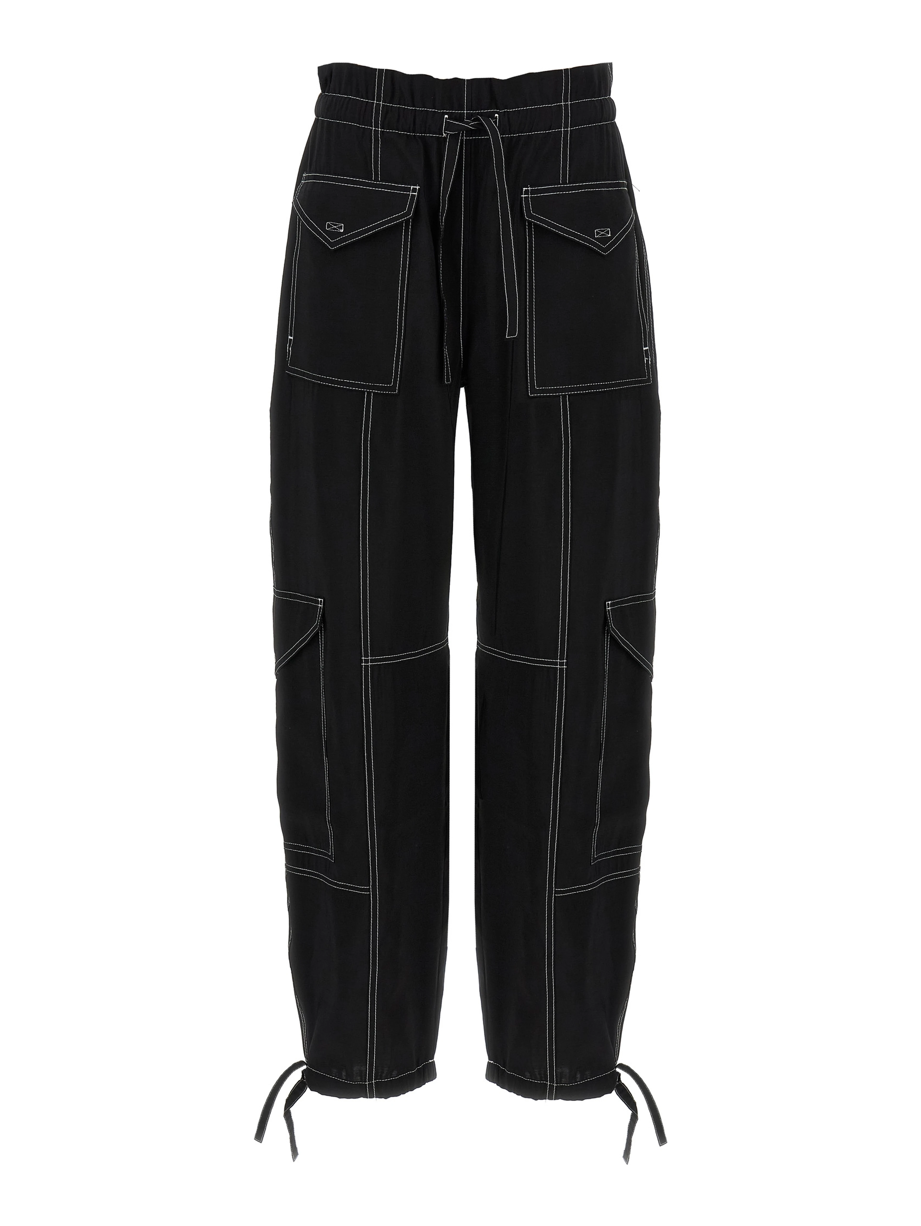 Black Viscose Casual Pants