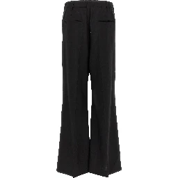 Black Virgin Wool Casual Pants