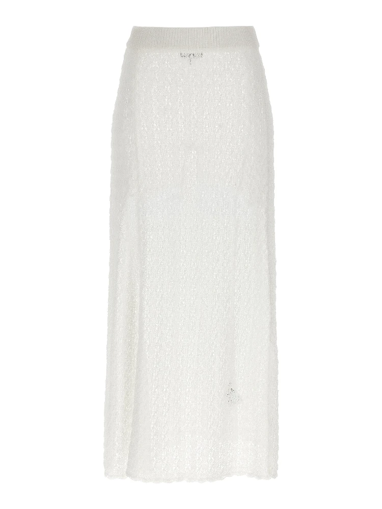 White Polyamide Mini Skirt