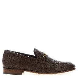Brown Goatskin Slip-On Loafers