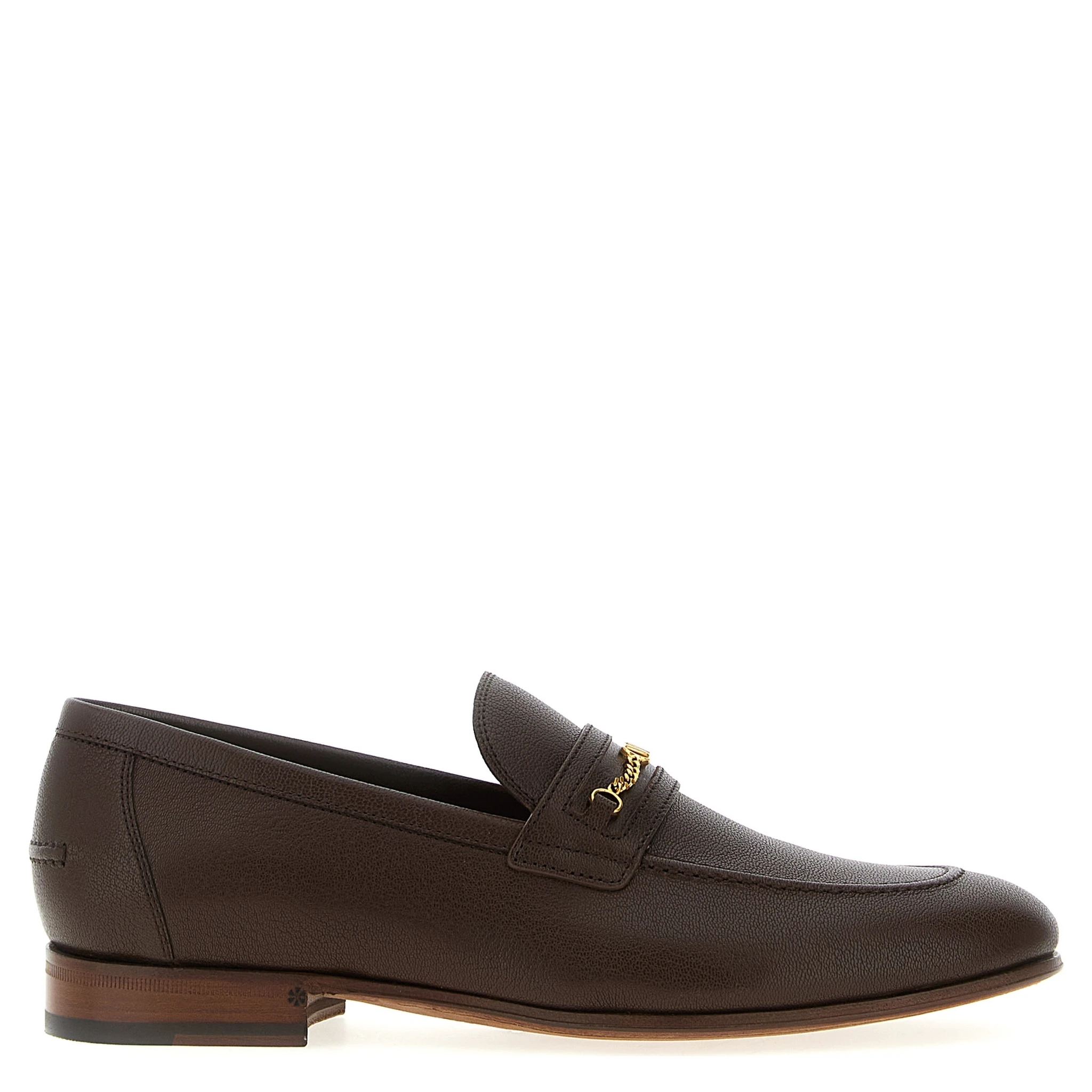 Brown Goatskin Slip-On Loafers