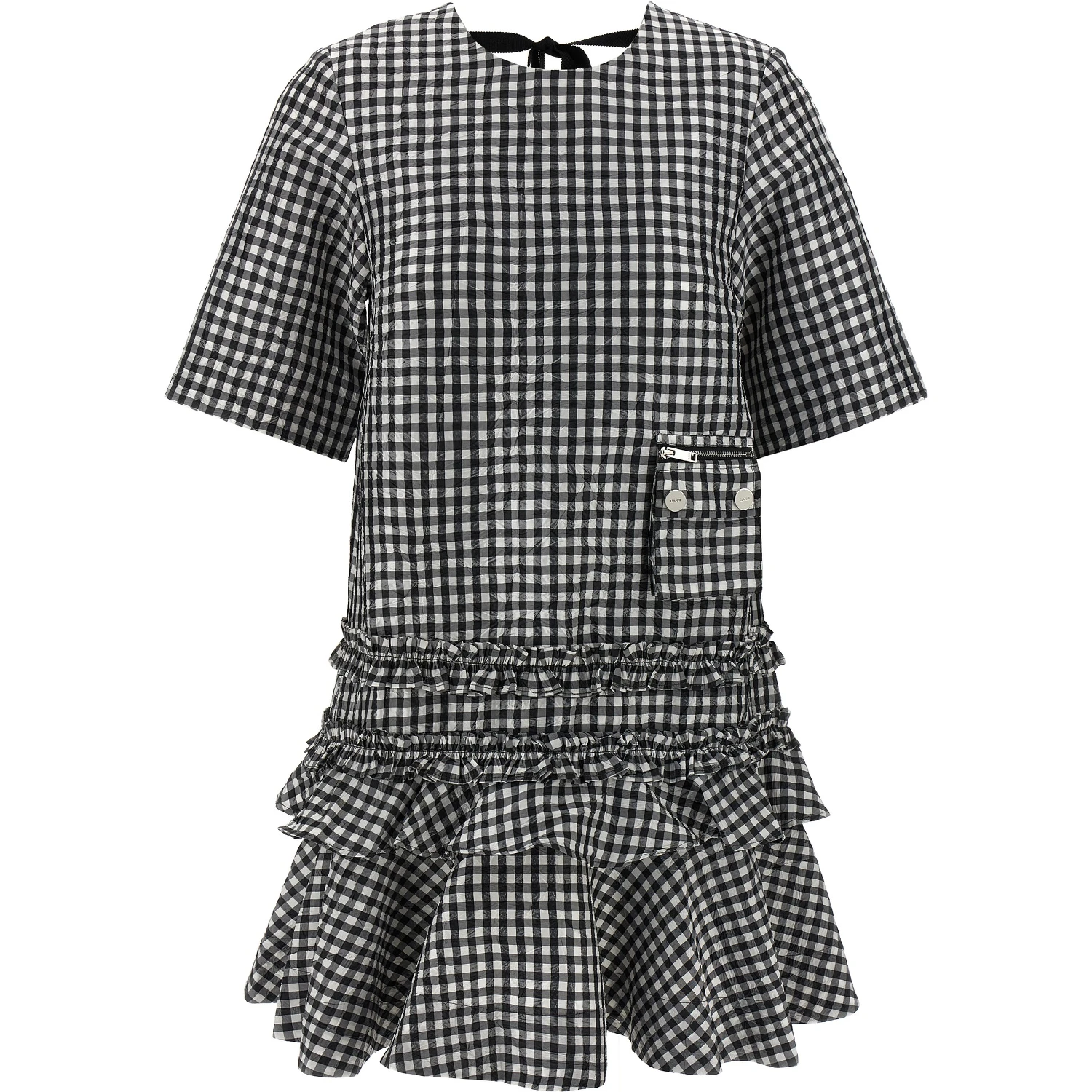 Bicolor Polyester Short Dress