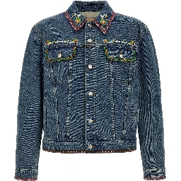 Blue Polyamide Denim Jacket