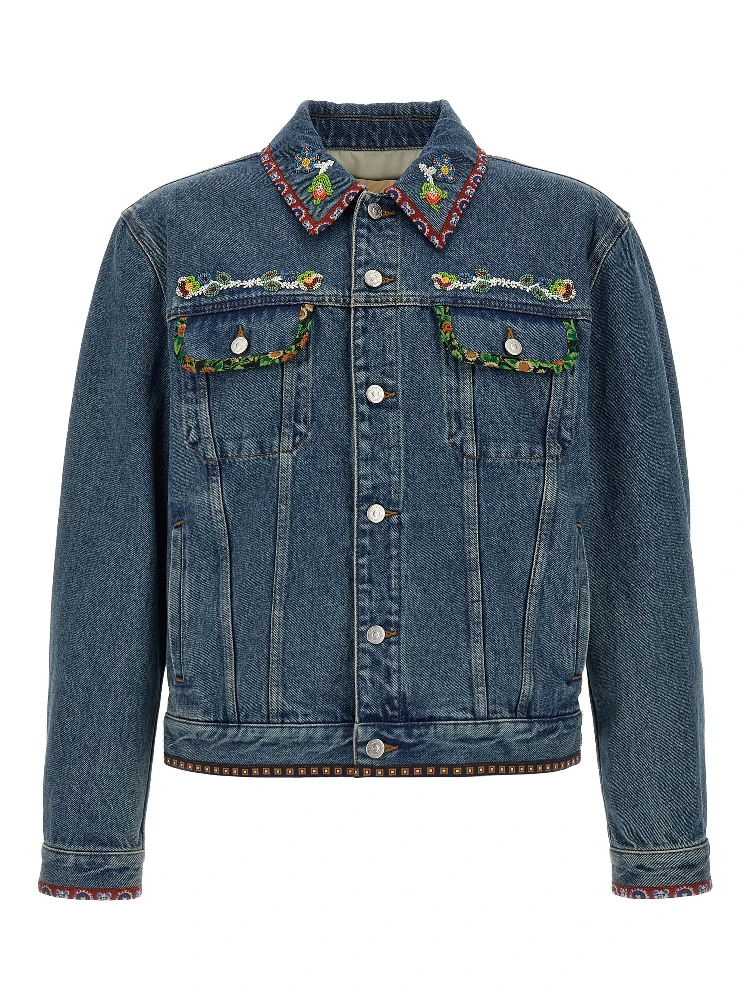 Blue Polyamide Denim Jacket