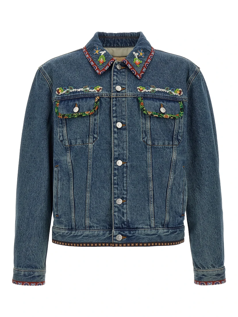 Blue Polyamide Denim Jacket
