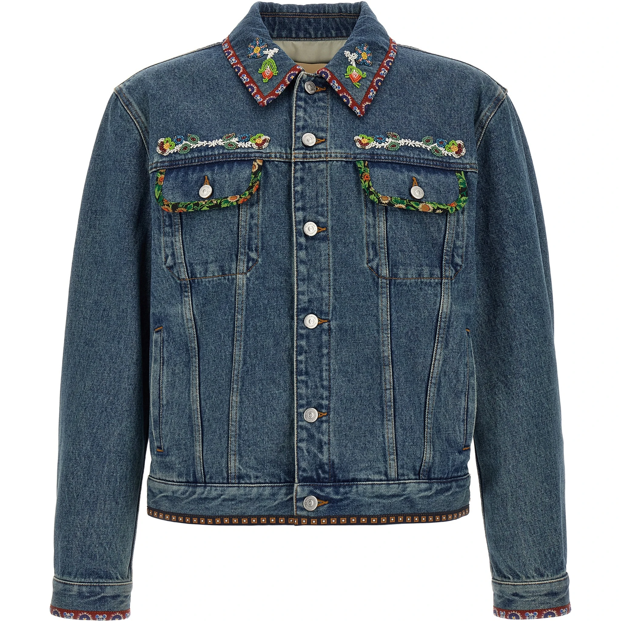 Blue Polyamide Denim Jacket