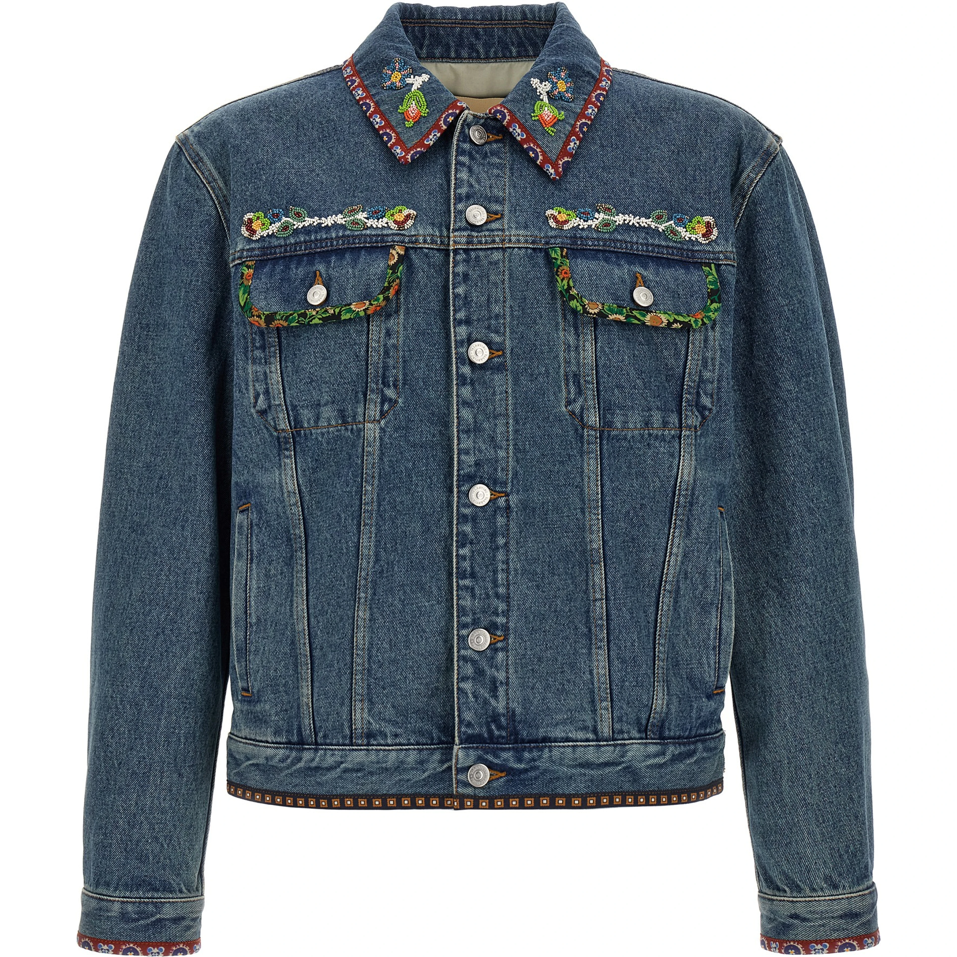 Blue Polyamide Denim Jacket