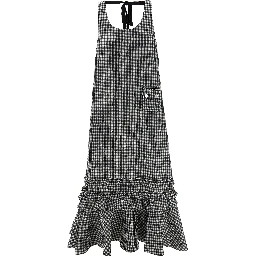 Black Polyester Midi Dress