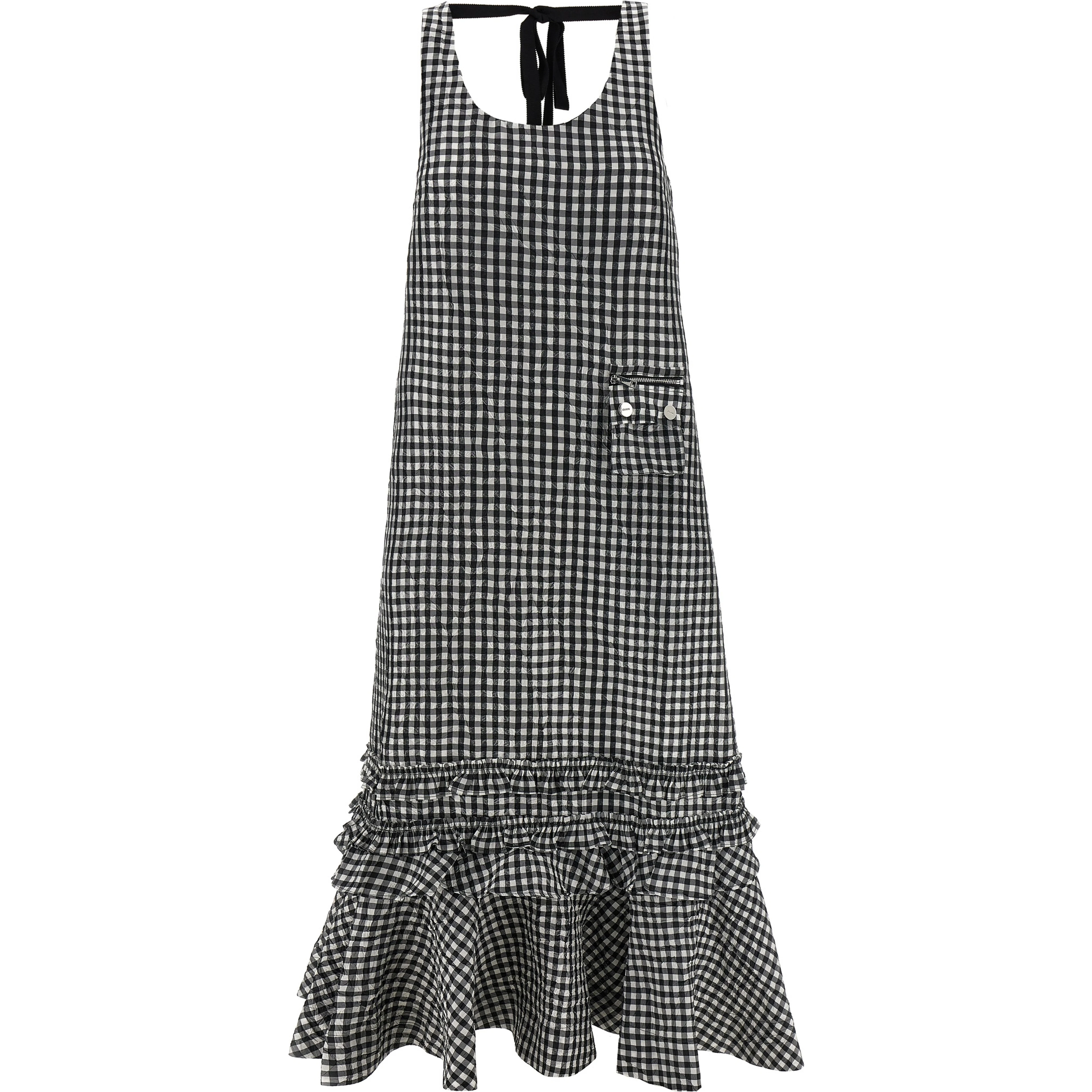 Black Polyester Midi Dress