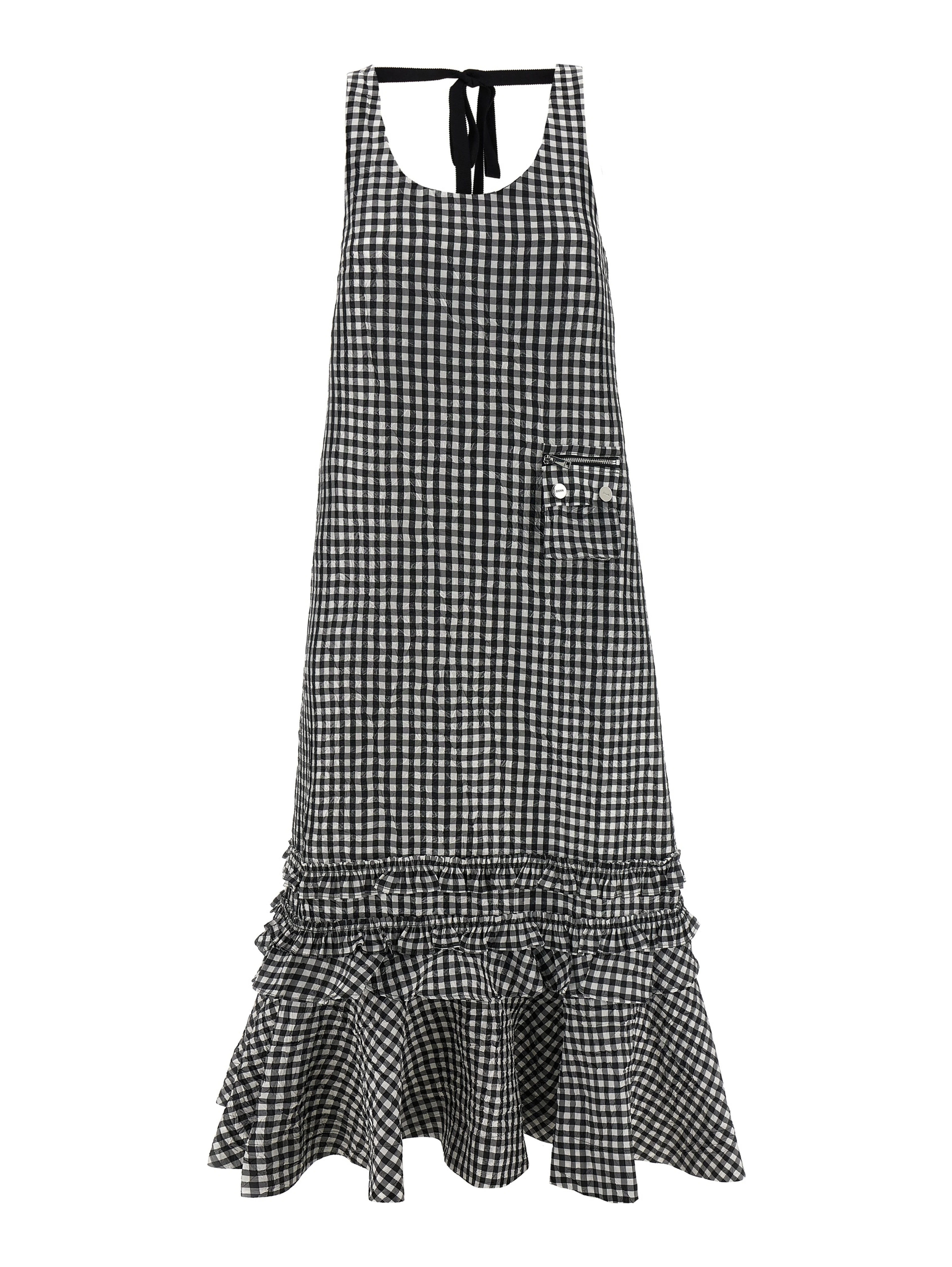 Black Polyester Midi Dress